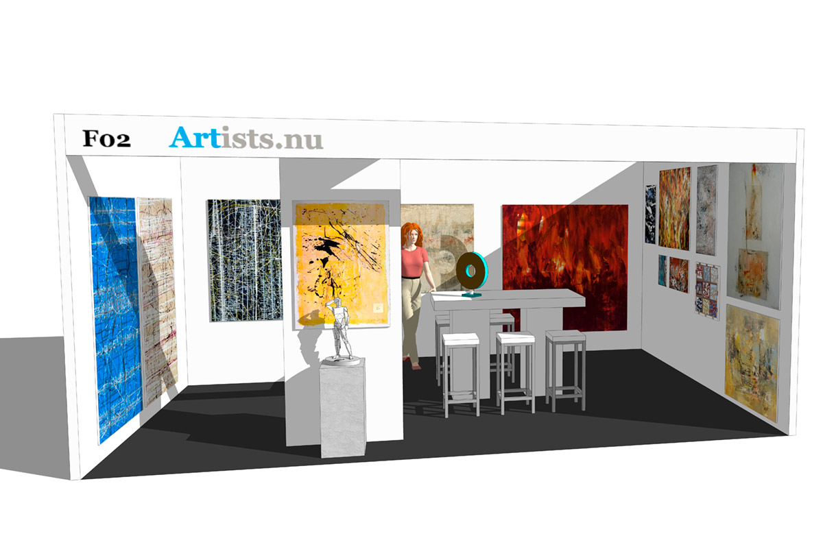 Stand Artists.nu op de expo in de Westergasfabriek